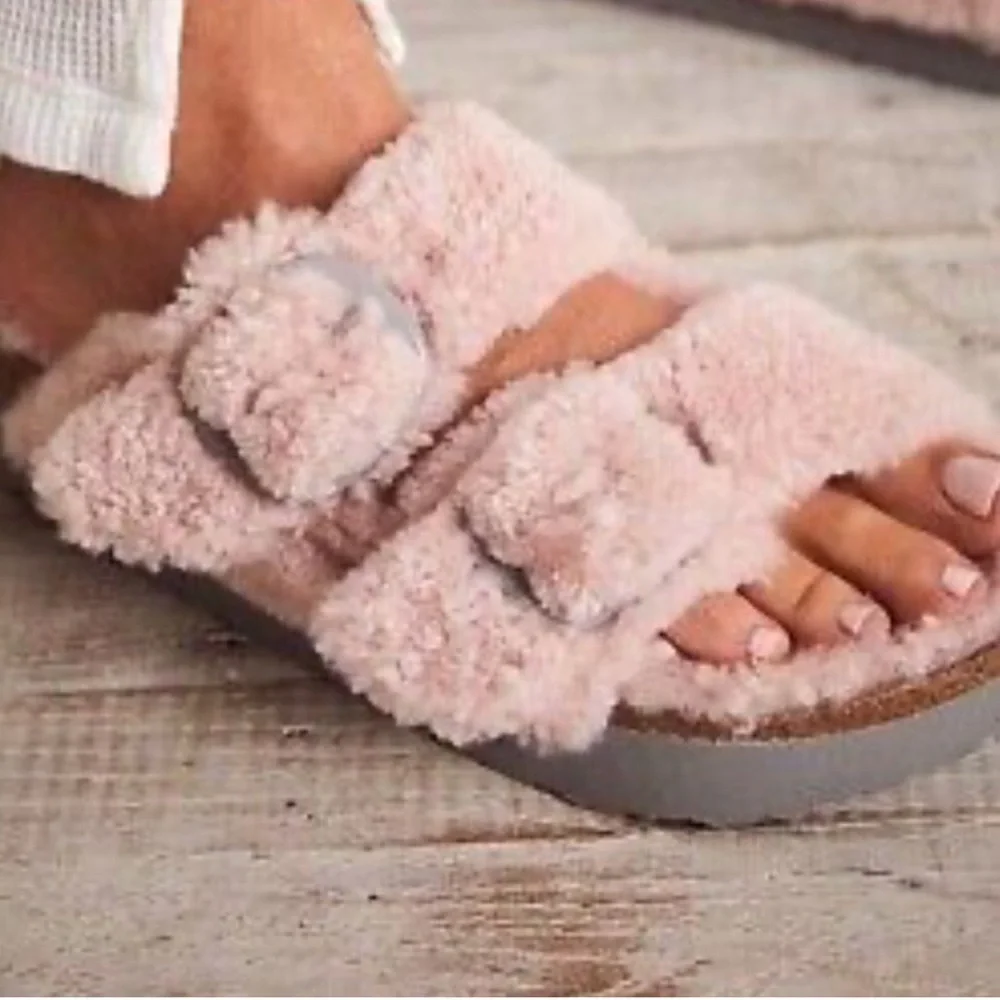 NEW Birkenstock Papillio Arizona Shearling Platform Big Buckle Sandal 38 Teddy - Picture 2 of 3